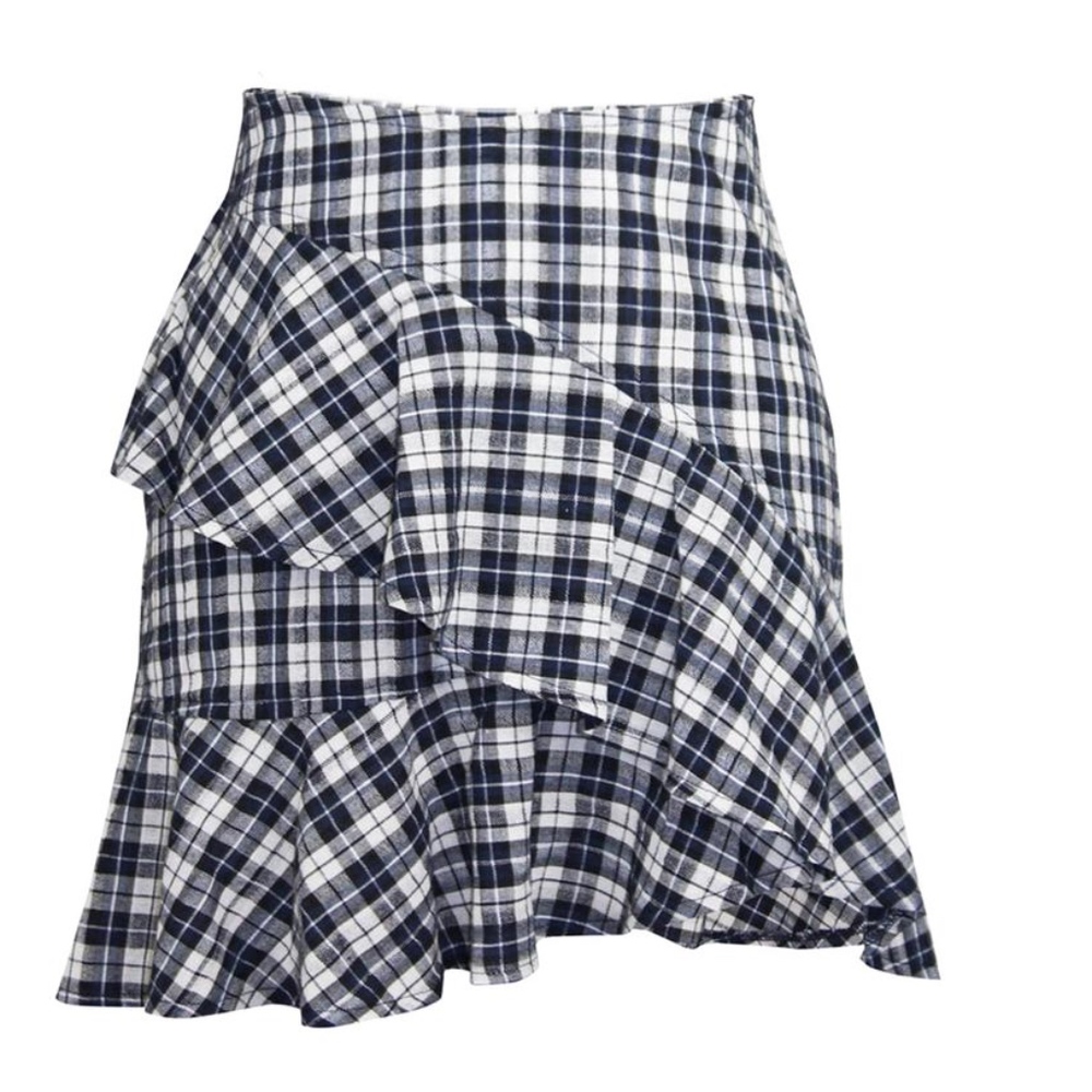 Etophe Studios Plaid Ruffle Skirt